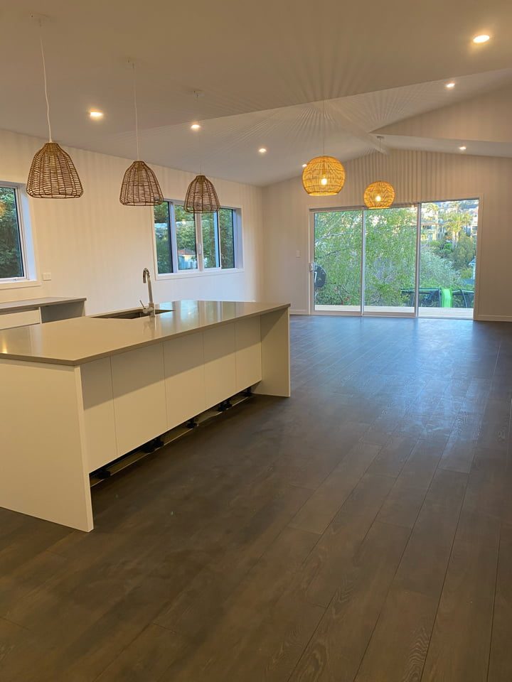 Open plan kitchen and living
